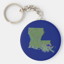 Louisiana Map Keychain