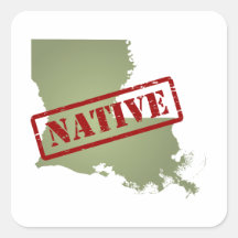 Louisiana Native with Louisiana Map Square Sticker