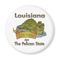 Louisiana Pelican State Aligator Magnet