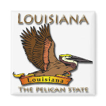 Louisiana Pelican State Pelican Fridge Magnet