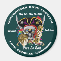 Louisiana Pirate Contraband Days 30 Colours Fridge Magnets