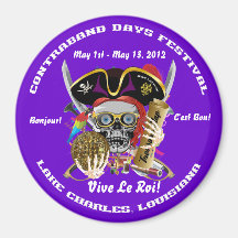 Louisiana Pirate Contraband Days 30 Colours Fridge Magnet