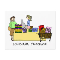 Louisiana Purchase Cartoon Postcard