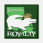 Louisiana Royalty (white gator) Fridge Magnets