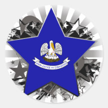 Louisiana Star Round Sticker
