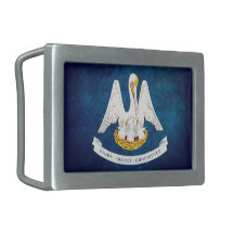 Louisiana state flag rectangular belt buckle