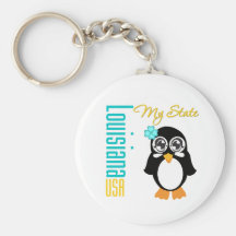 Louisiana USA Penguin Key Chain