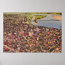 Louisville Kentucky Birdseye Circa 1940 Posters