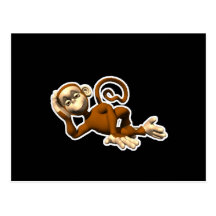 lounging around monkey postcard