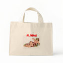 Lounging Hawaiian Pinup Girl Tote bags