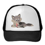 Loup de papa de bande dessinée et chapeau mignons  chapeaux