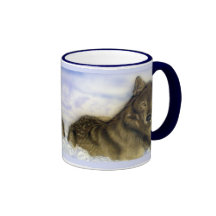 Loup d'hiver mug à café