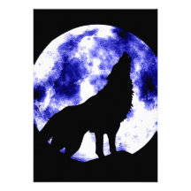Loup d'hurlement à l'invitation de lune