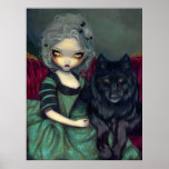 Loup-Garou: Noir black wolf gothic rococo Print