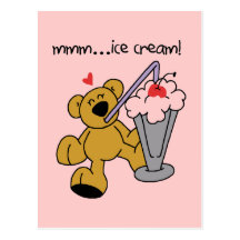 L'ours aime des T-shirts et des cadeaux de crème g Cartes Postales