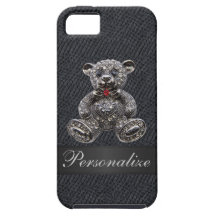 L'ours de nounours en métal de Faux a personnalisé Coques iPhone 5
