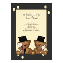 L'ours de nounours toilette le mariage faire-part
