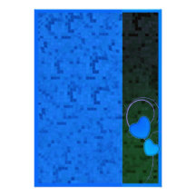 Lovable bluish hearts and checked pattern personalized invitations