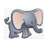 lovable elephant children’s cartoon character postcard