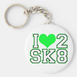 Love2SK8-Black & Lime Key Chains
