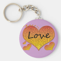 Love 1 Corinthians 13 Hearts Key Chain