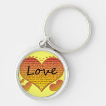 Love 1 Corinthians 13 Hearts Keychains