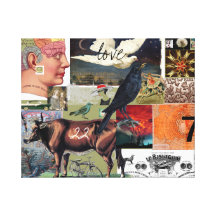 Love 22 Collge Stretched Canvas Prints