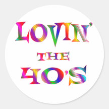 Love 40s round stickers