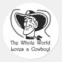 Love a Cowboy Round Sticker