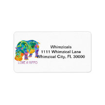 Love A HIPPO Personalized Address Label