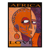 LOVE AFRICA POSTCARD BY MOJISOLA AGBADAMOSI OKUBUL