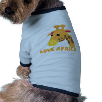 love africa with cute lieel giraffe doggie tee
