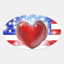 Love America flag heart background Stickers