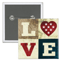 Love America Patriotic Button / Pin Badge