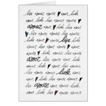 "Love Amour Amore Liebe Amor" Card