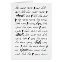 "Love Amour Amore Liebe Amor" Card