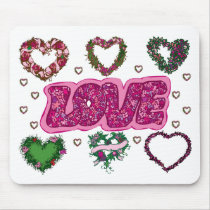 Love and Heart Wreaths mousepads
