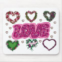 Love and Heart Wreaths mousepads