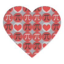 Love and Hearts Pi Heart Stickers