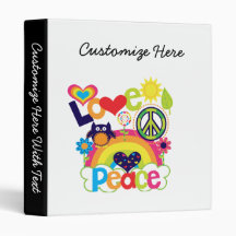 Love and Peace Baby 3 Ring Binders