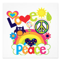 Love and Peace Baby Announcement
