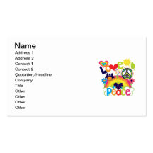 Love and Peace Baby Business Card Template