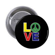 love and peace buttons