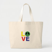 love and peace canvas bags