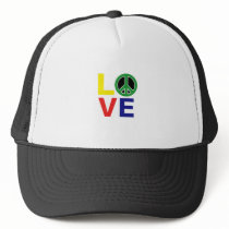 love and peace mesh hat