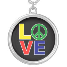 love and peace personalized necklace