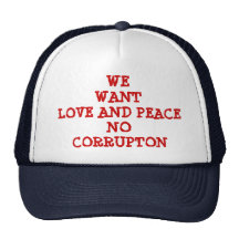 LOVE AND PEACE NO CORRUPTION MESH HATS