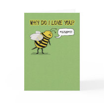 Love and romance card: Bee Cuss
