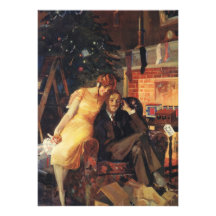 Love and Romance on Christmas Eve Custom Invitation