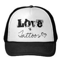 Love and tattoos trucker hat